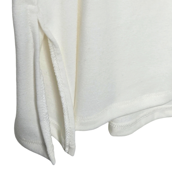 BACON LETTUCE TOMATO CREW TUNIC TOP, IVORY W/COLORFUL LETTERS, SIZE LARGE, NWT - Picture 5 of 7